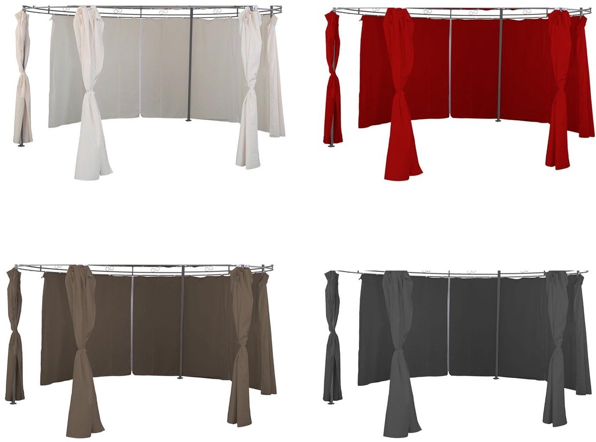 Zijpanelen voor tuinpaviljoen - Waterdicht - Rood - 3,5 m