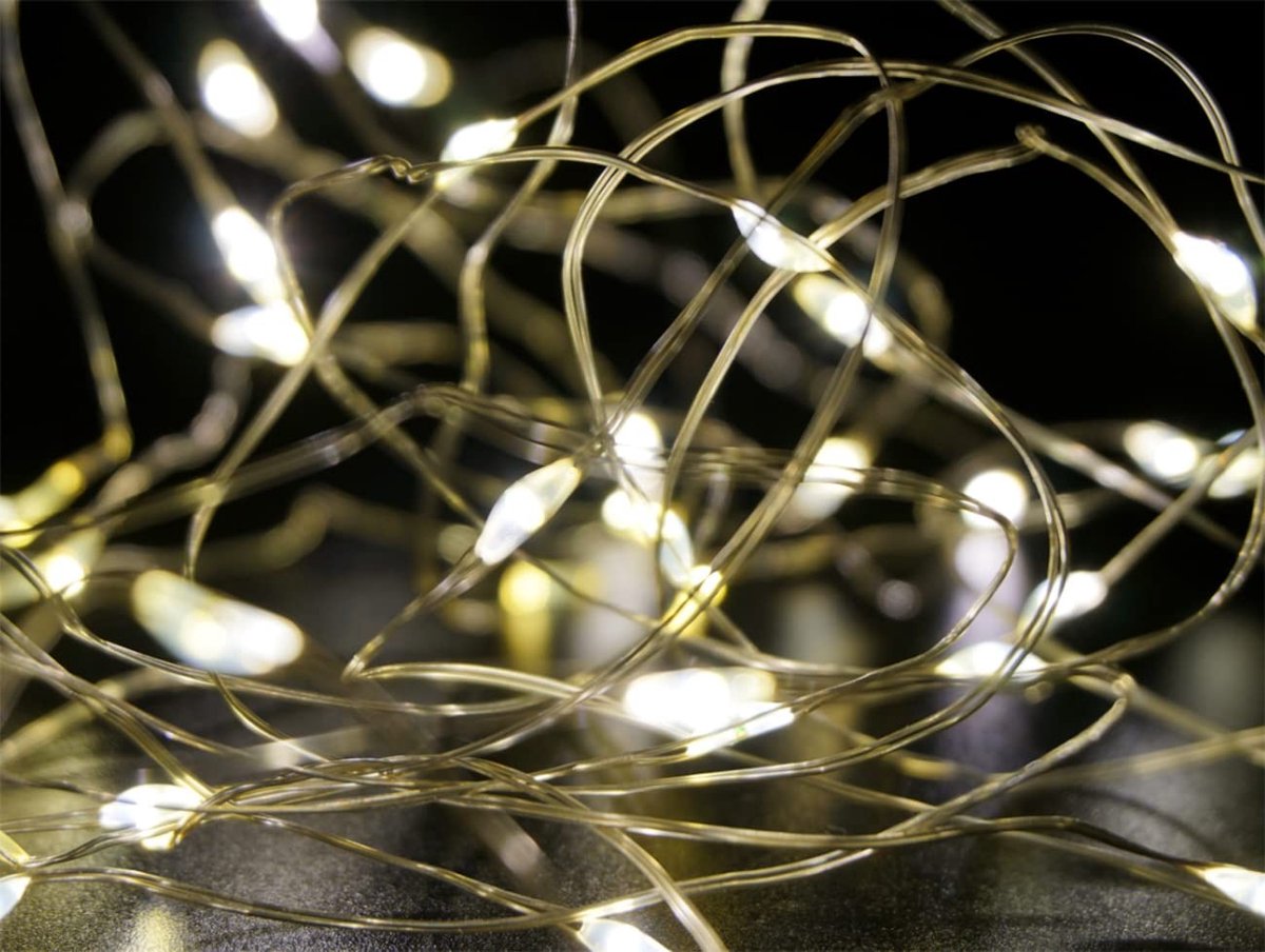 Micro LED Sfeerverlichting - 30 Warm Witte LED's op Draad