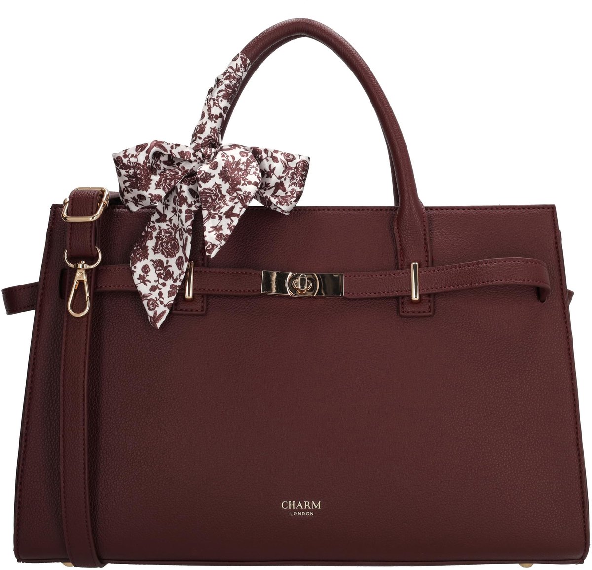 The Hamptons Shopper - Ruime Bordeaux Rode Tas met Ritssluiting