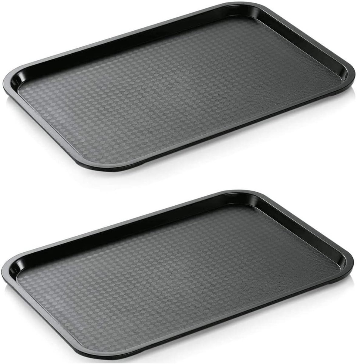 2 x Multifunctionele Tray - Zwart, Antislip, 35 x 27 cm