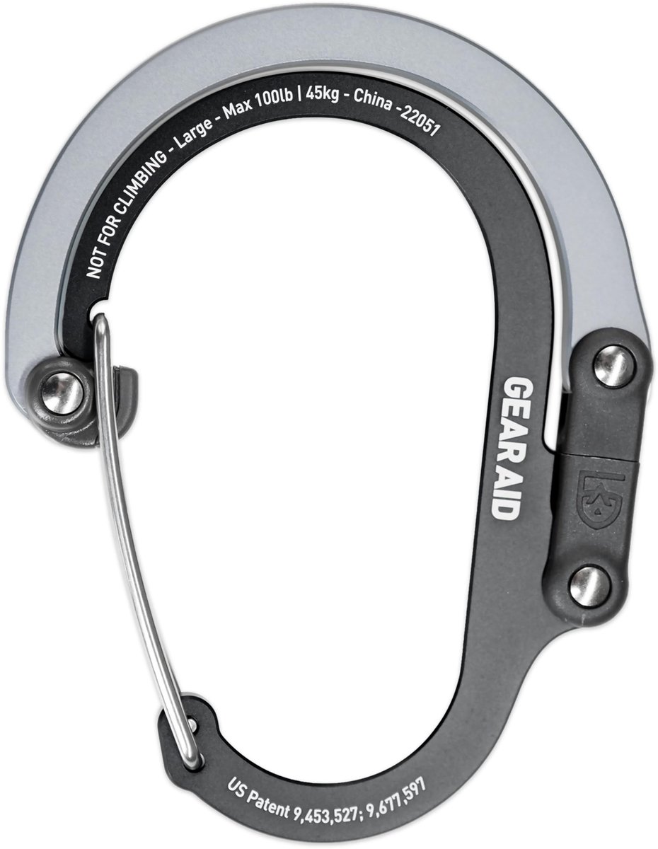 Heroclip Large Carabiner Clip - Voor het Hangen van Zware Voorwerpen - Zwart/Grijs