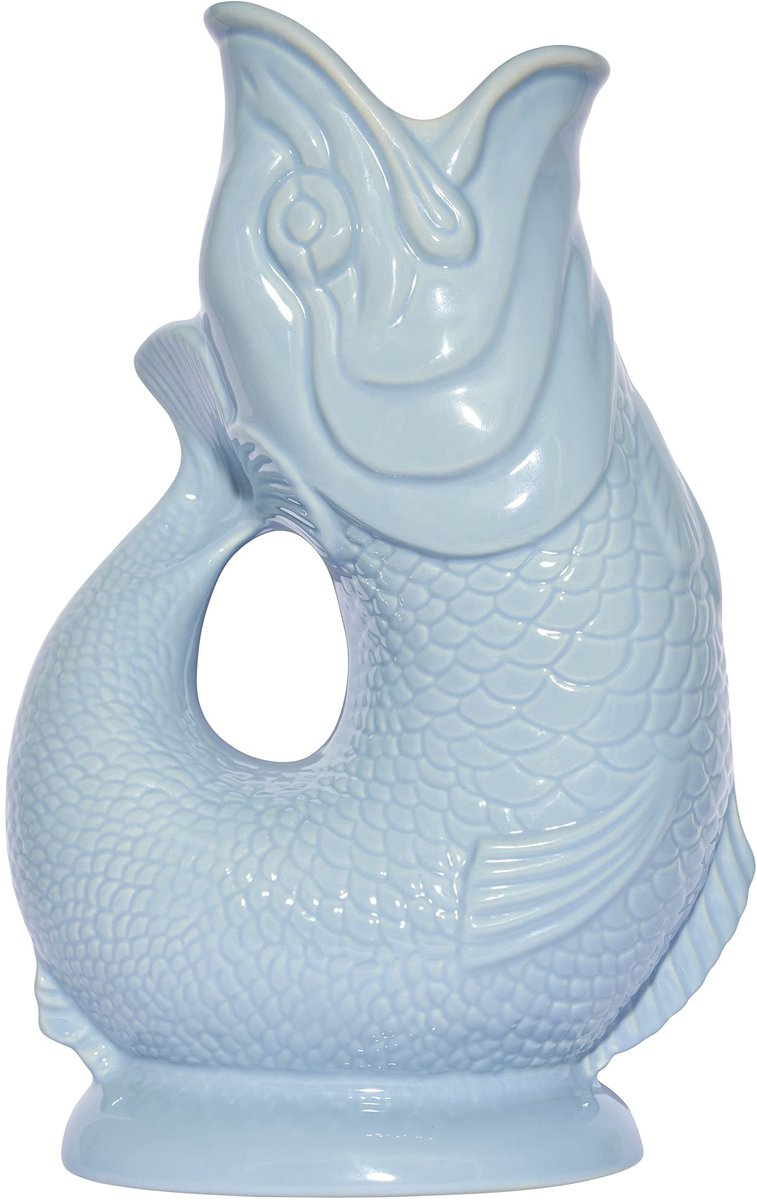 Gluckigluck Carafe - Decoratieve Waterkan in Vissenvorm - Lichtblauw