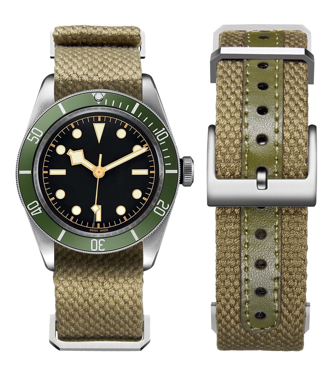 Militaire Stijl Heren Horlogeband - Katoen en Linnen - 20 mm