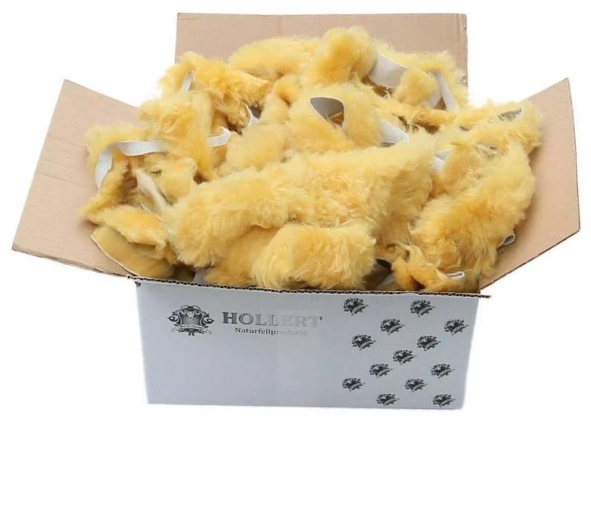 Vachtmateriaal van Merino Lamsvacht - 1,5 kg Geel