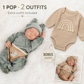ECTEATOY® Levensechte Reborn Babypop - 46 cm (18 inch) - Handgemaakte Zachte Vinyl Pop - Realistische Pasgeboren Baby - Bevat twee kledingstukken- Speelgoed & Cadeau -jongen