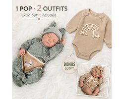 ECTEATOY® Levensechte Reborn Babypop - 46 cm (18 inch) - Handgemaakte Zachte Vinyl Pop - Realistische Pasgeboren Baby - Bevat twee kledingstukken- Speelgoed & Cadeau -jongen