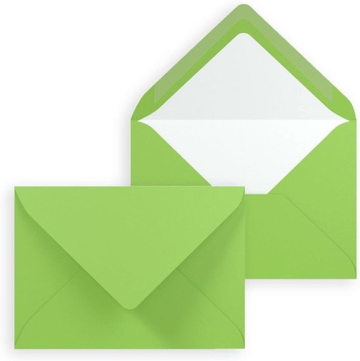 Lichtgroene Enveloppen - Papieren Brievenhoezen - Feestelijke Versturing - Echt Egoutteur Ribbeling - DIN B6 12.5 x 17.5 cm - Lichtgroen