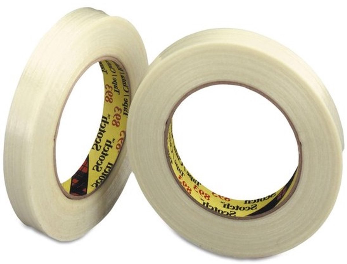 Filament Tape - Verpakkingstape Versterkte Tape - Pakketten Sluiten - Hoge Treksterkte - 24 mm x 55 m - Transparant