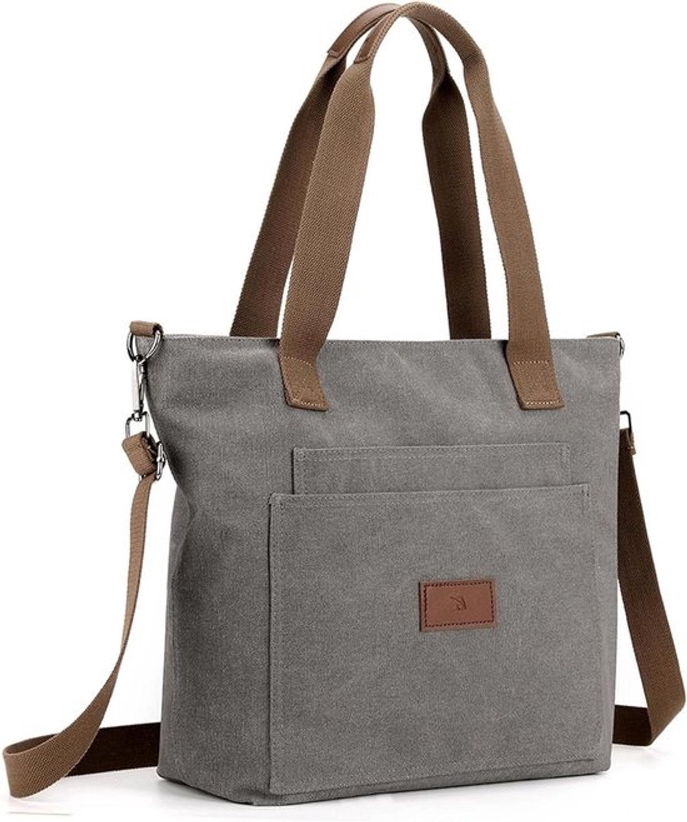Canvas Tote A4 - Dames Handtas - Dagelijks Gebruik - Met Rits - 31 x 32 cm - Niet gespecificeerd