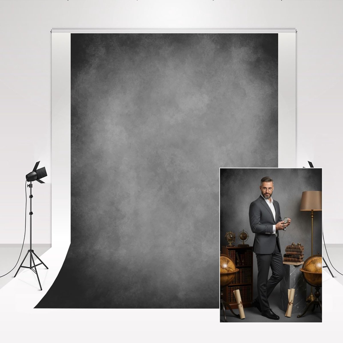 Fotografie Achtergrond 2x2m - Grijze Textuur