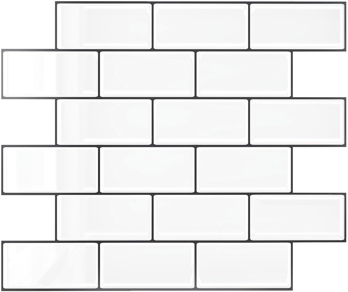 Zelfklevende wandtegels voor keuken - Wit - 30.5 x 30.5 cm - Set van 24