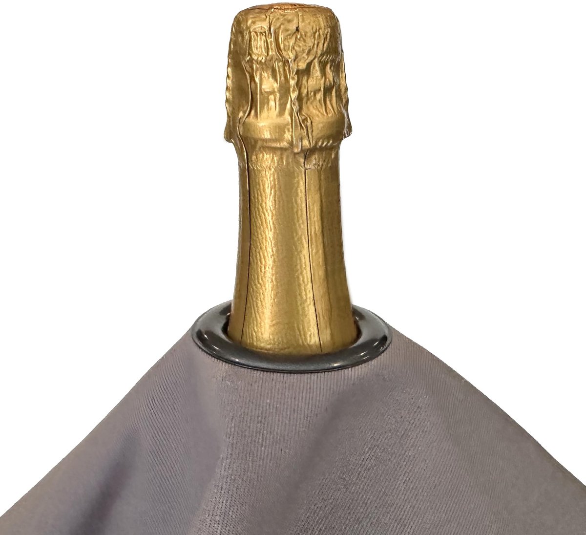 Flessendoek met metalen ring voor ijsemmers - Katoen - 54 cm - Platina met charcoal