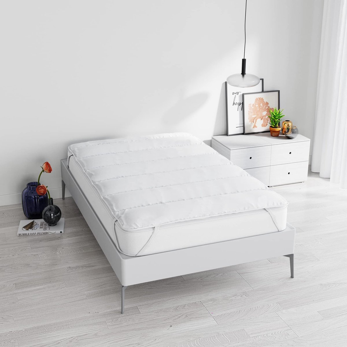 Elegant Quilted Topper met Elastische Bandjes - 120 x 195 cm