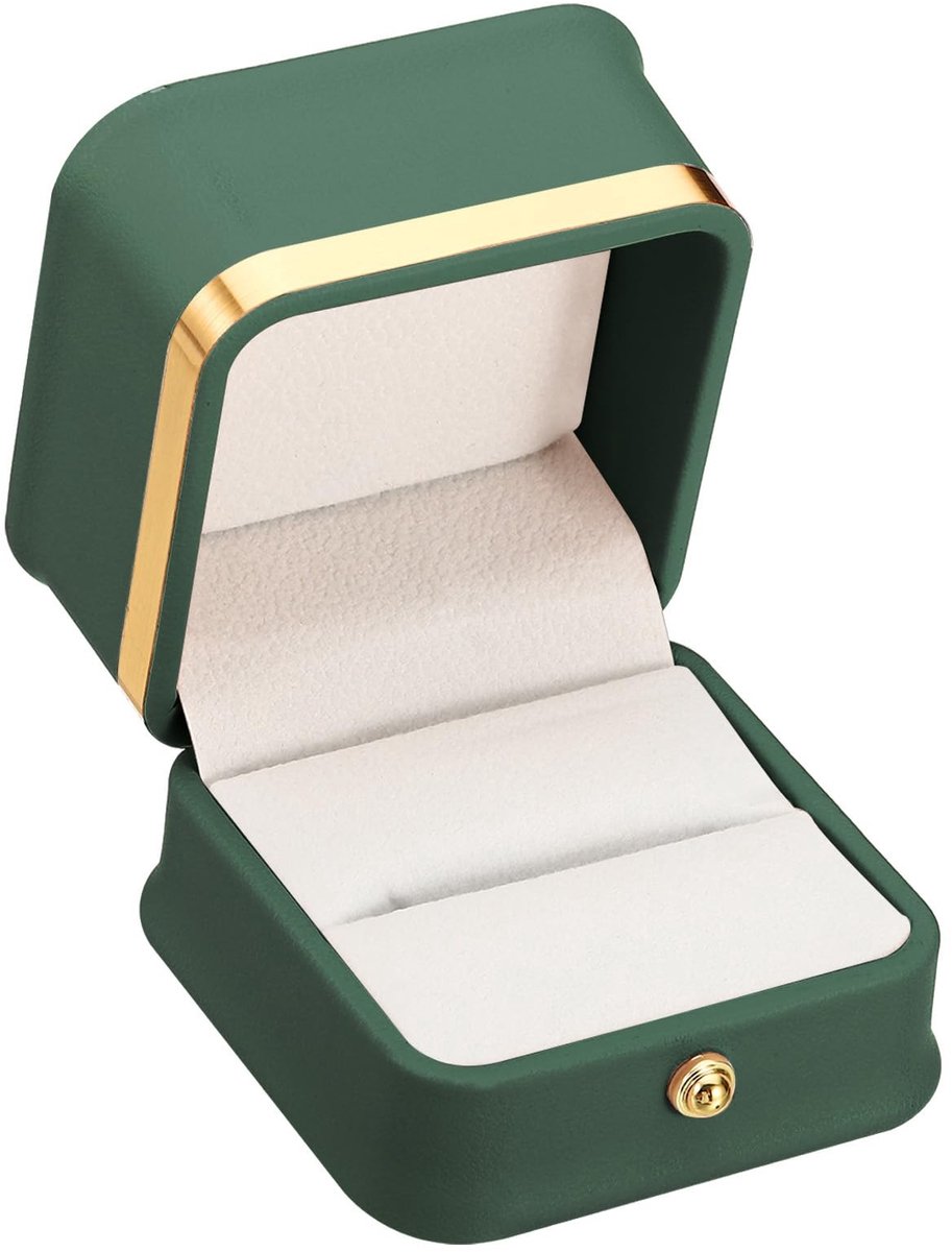 Vintage Ringdoos voor Bruiloft - Donkergroen Velours