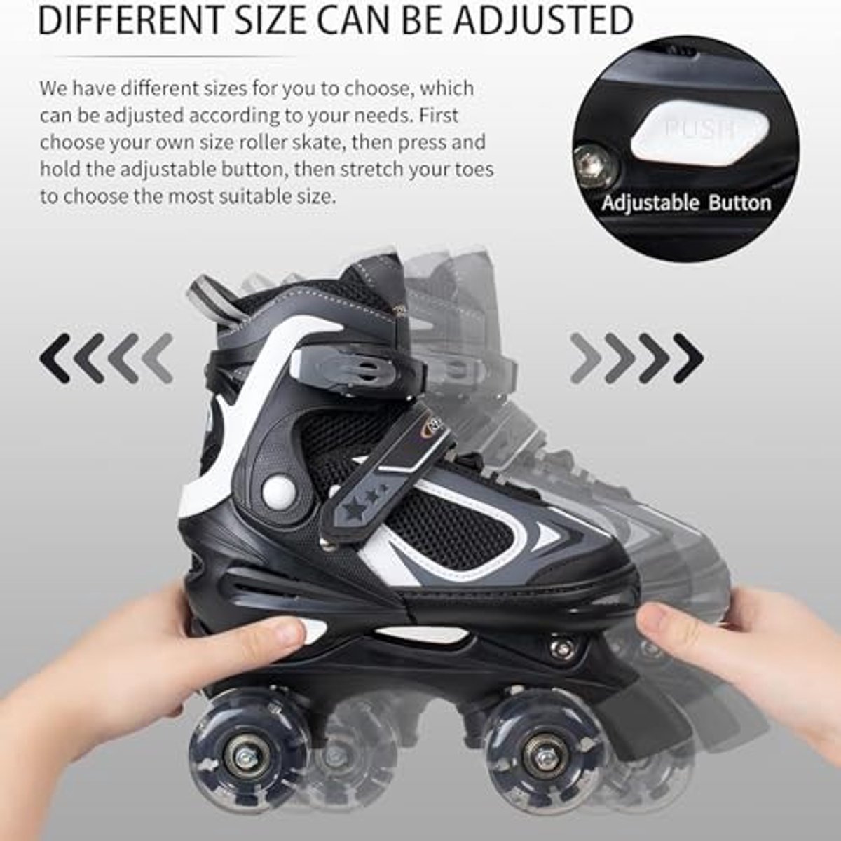 Kinderen Rolskates - 4 Verstelbare Maten met Verlichte Wielen - Blauw