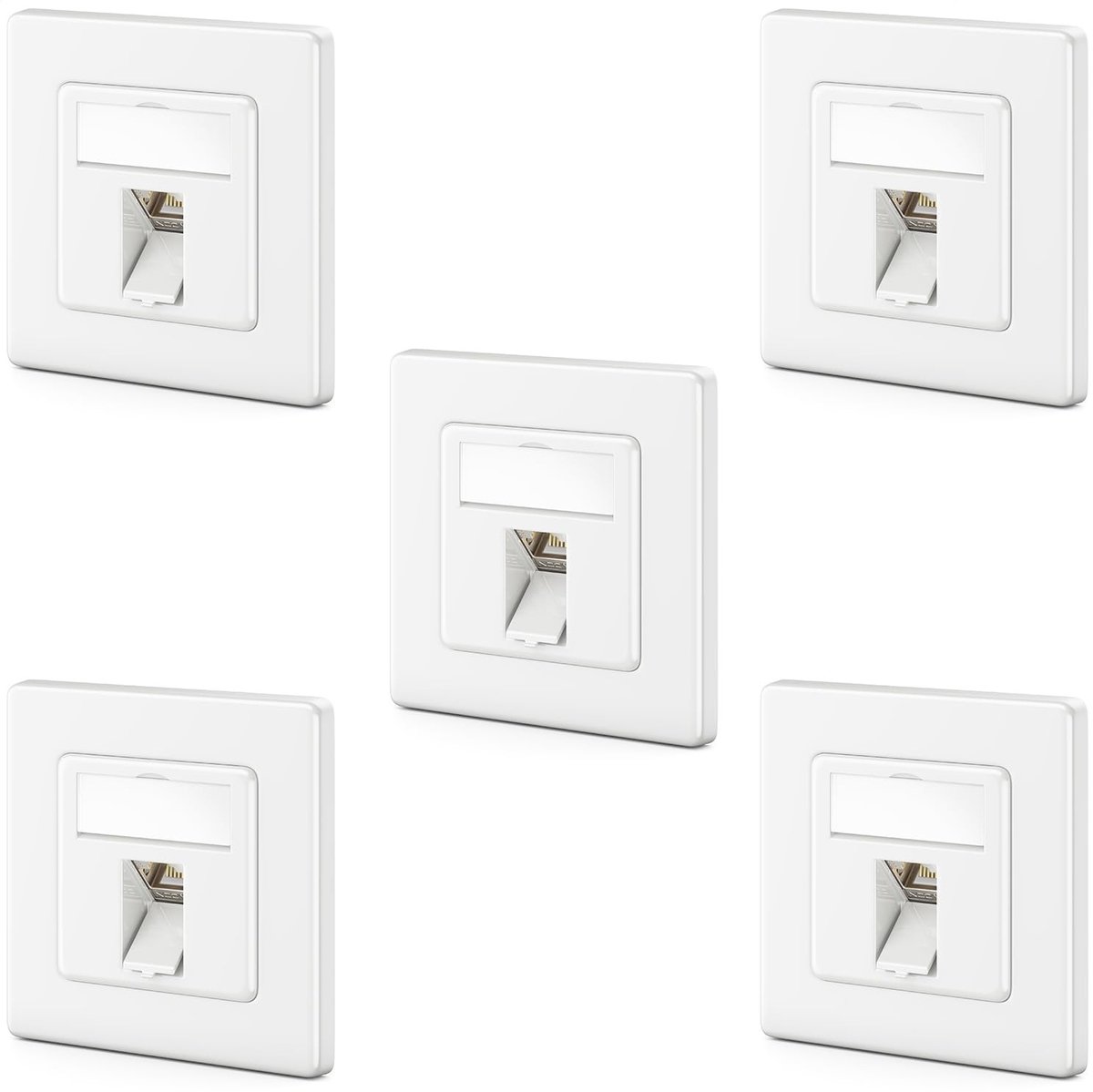 5x CAT8 Inbouw Netwerkdoos met RJ45 Keystone - 40 Gbps