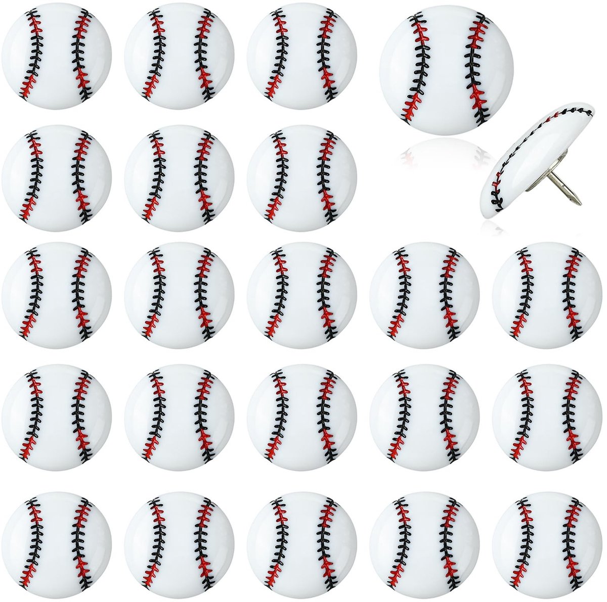 Honkbal Push Pins - 25 Stuks - Wit