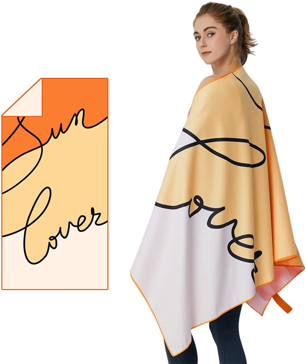 Microfiber Strandlaken - Omkeerbaar en Sneldrogend - Oranje Geel