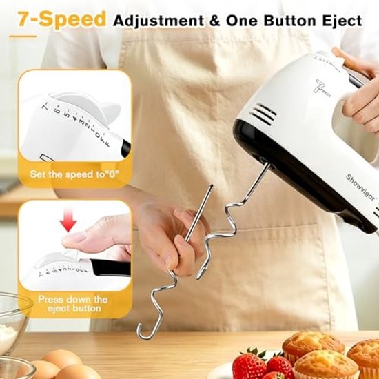 Handmixer met 5 roestvrijstalen accessoires - Wit — afbeelding 3