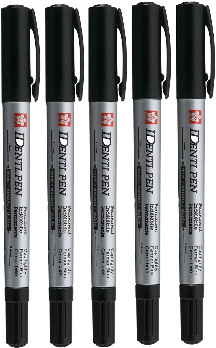 Identipen Marker Set - 5 Zwarte Markers