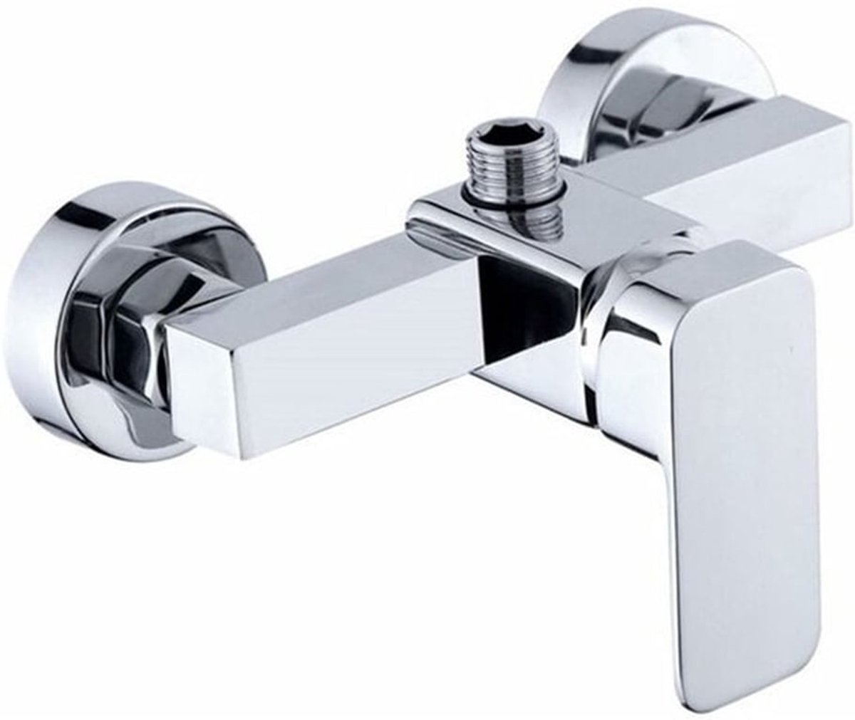 Moderne wandgemonteerde chromen douchekraan met douchemengkraan voor koud en warm water