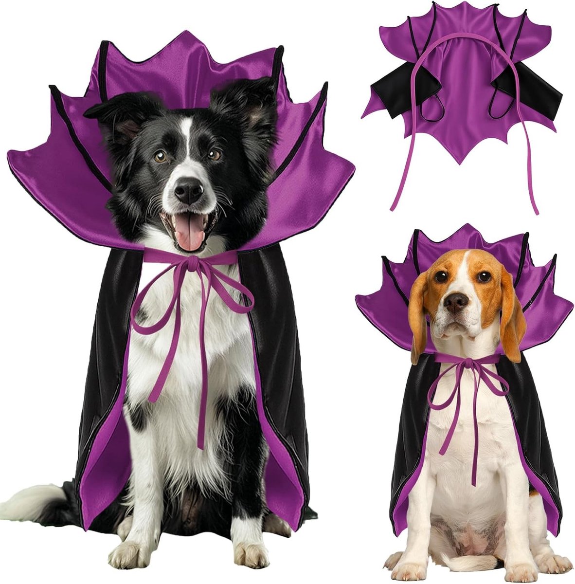 Grappige Halloween Kostuums voor Honden, Bat Cape voor Middelgrote en Grote Honden met Verstelbare Strap en Nekpantser voor Vampierfeest en Cosplay