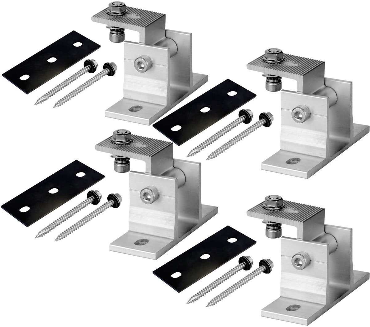 Solar Panel Bevestiging - Set van 4 Aluminium Steunen met Verstelbare Hoek