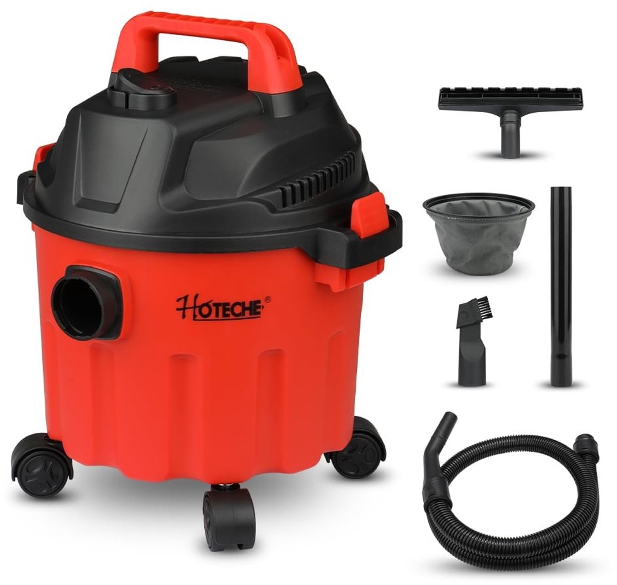 Nat en droog stofzuiger - 800 W motor - 10 liter tank - Rood