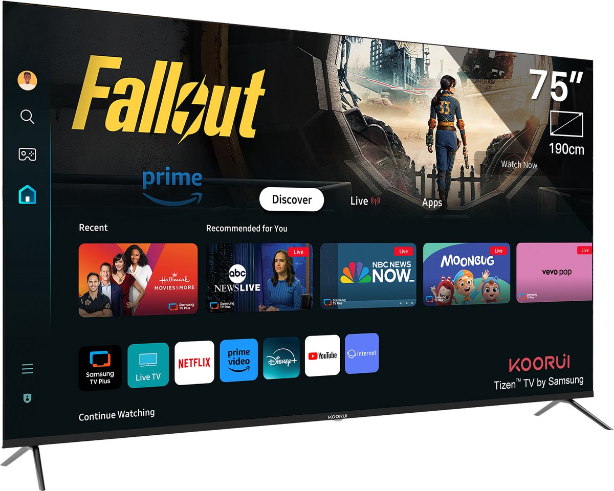 Koorui Tizen by Samsung Smart TV - QLED 4K Ultra HD - 75 inch/191 cm thumbnail 3
