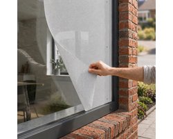 Meisterhome® Zonwering raam met zuignappen - Raamzonwering - Vensterzonwering - Lichtgrijs - 100 x 160 cm - 80% Zonwerend Screendoek – Incl. 6 Zuignappen, Pons en Snijmes - Op maat te snijden – Schaduwdoek