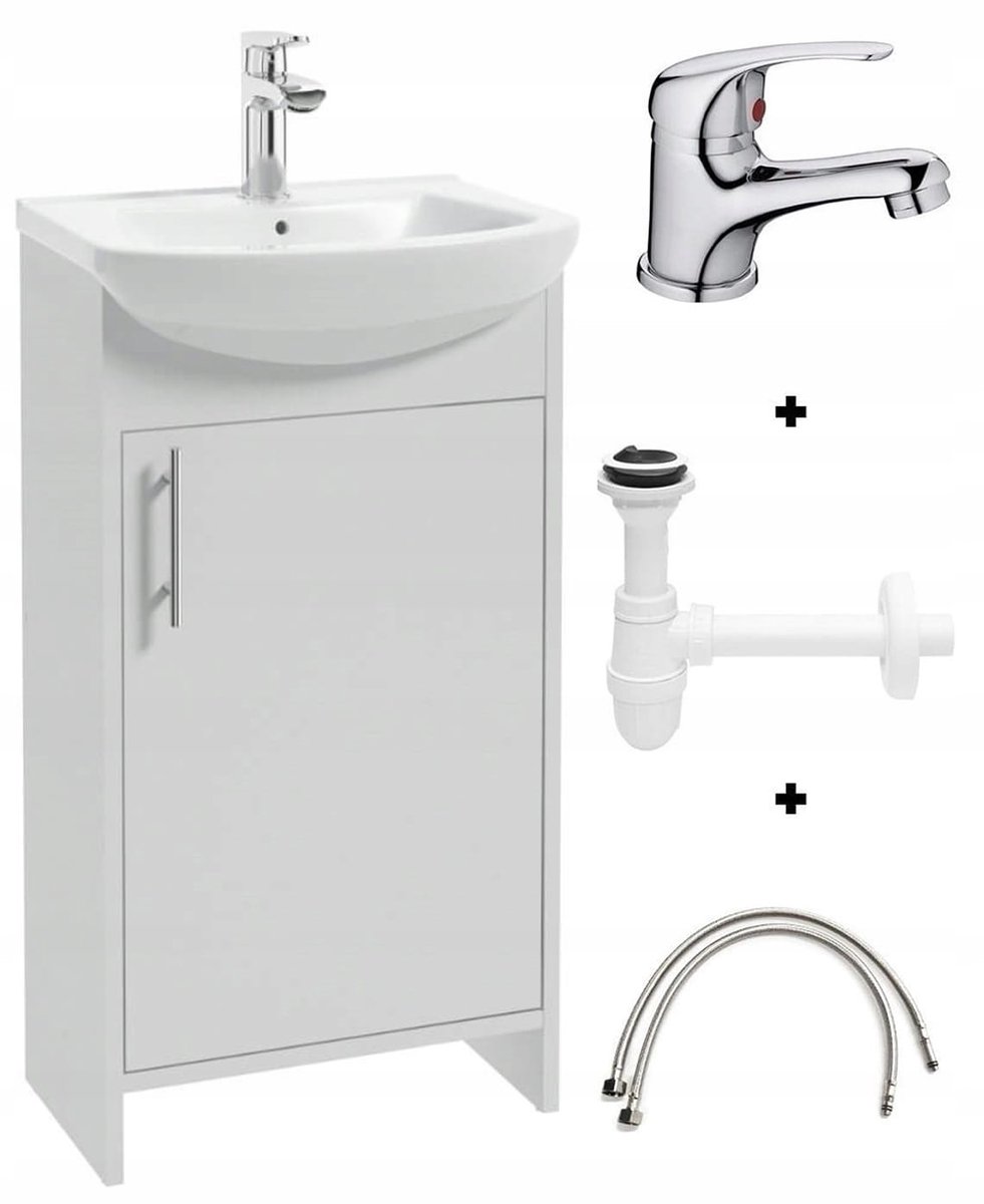 Deftrans Frigo - Wastafelset - 45 cm - Bateria Chroom - Syfon