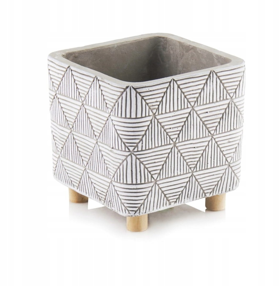 Polnix - Bloempot op Poten - 13 cm - Beton - Grijs - Etno Design