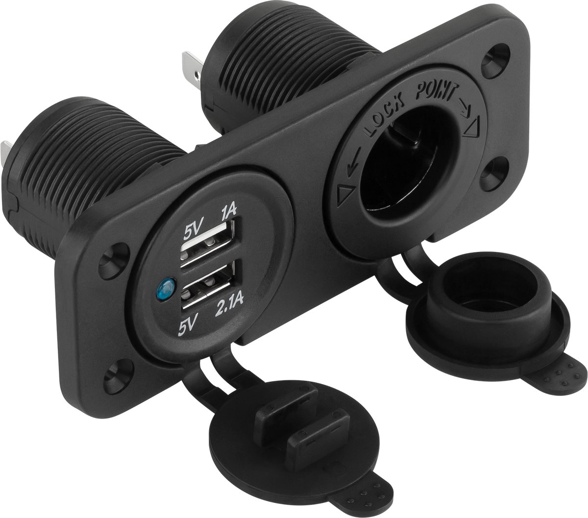 Bol.com Peiying Serie - USB Autolader - 2x USB - 3100 mA - 12-24V aanbieding