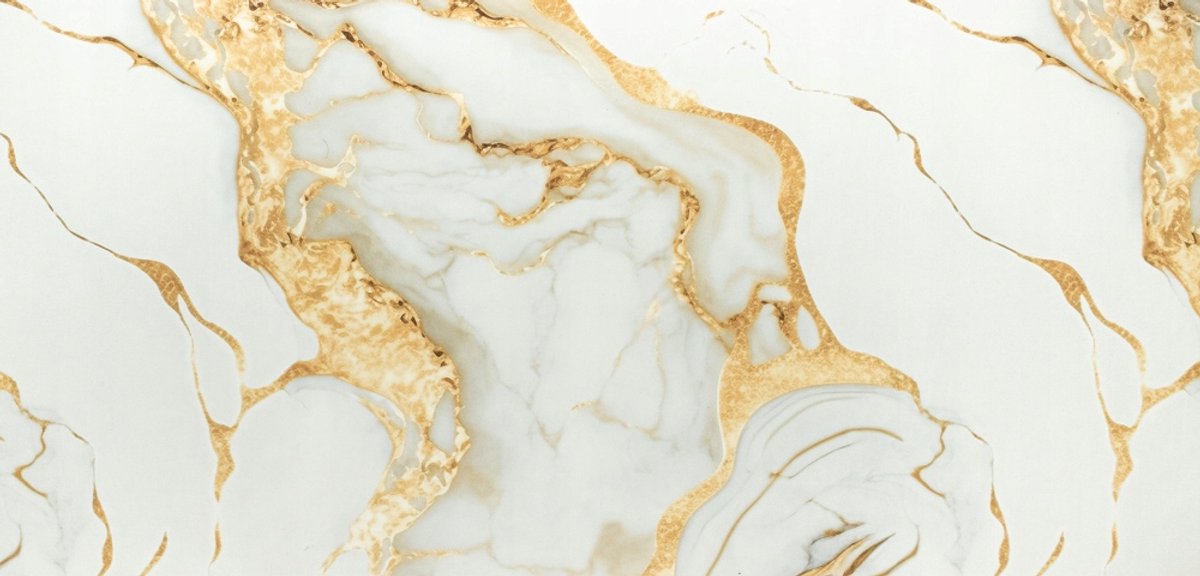 DMS Serie - Decoratief Zelfklevend Paneel - Biało-Złoty Marmer - 280x60 cm - Waterdicht