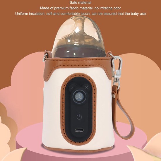 SnelShoppen - Bottle Warmer USB Powered - 26 Gangen Temperatuur Instelbaar - Draagbare Flesverwarmer voor Melk - Ideaal voor Thuis en Reizen (L) — afbeelding 5