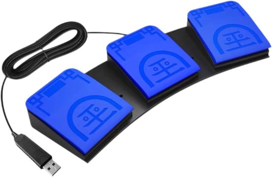 USB Voetschakelaar - Voetpedaal Controller - Computer Bediening - Programmeerbare Knoppen - 34x11.5x4.3 cm - Blauw — afbeelding 4