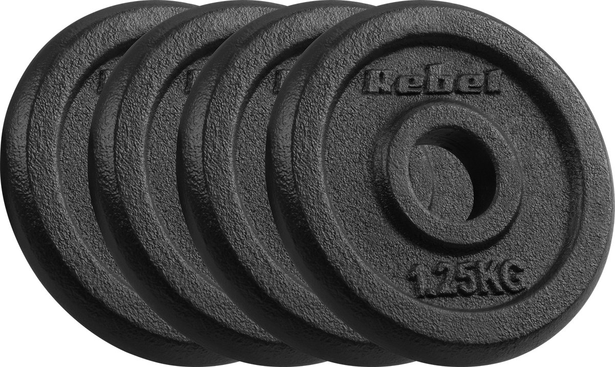 Rebel Active Serie - Gietijzeren Halterschijven - 4x1,25 kg - Ø31 mm