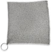 Dutch Oven Chef - Chain Mail Scrubber Ultra Fine - Maliënkolder- Fijne Ringen 3,81 x 0,5 mm - 12,5 x 12,5 cm - Staalspons voor Gietijzer / BBQ - Chainmail Cleaner - Gietijzeren Pannenspons