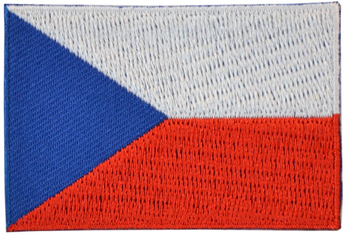Embleem vlag Tsjechië- Strijk embleem - Carnavalskleding - Carnaval accessoires