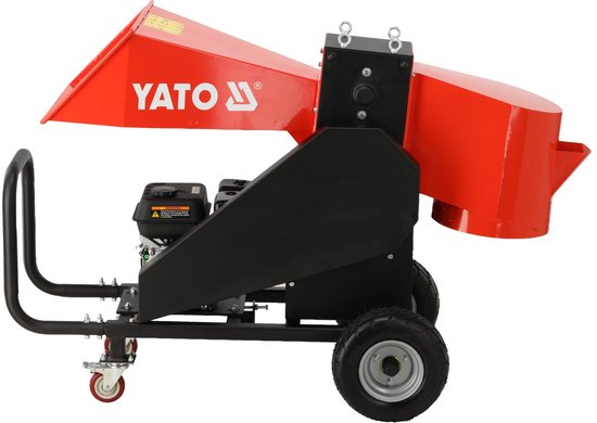 YATO YT-86161 Professionele Benzine Hakselaar - 6.5 PK Loncin Motor - Max. 80 mm Takken - Houtversnipperaar met 6 Messen en Luchtbanden - Capaciteit 4 m³/u van Yato — afbeelding 3