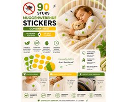 JN® Muggenstickers Groen-Geel - Citronella Geurstickers - Volwassenen & Kinderen - Muggen & Insecten