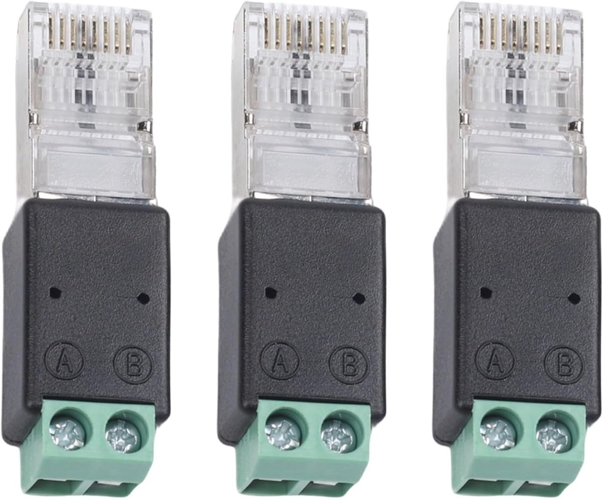 RJ45 naar RS485 converter - Netwerkadapter - Gegevens overdragen - Eenvoudige pin installatie - 3 stuks - Groen