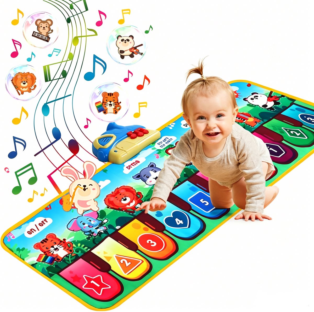 Baby Piano Mat Speelgoed - Muziekmat met 8 dierenpatronen - Speelgoed voor kinderen van 1-2 jaar - Montessori speelgoed - Dansmat - Kindercadeau - Verjaardags- en kerstcadeau voor jongens en meisjes