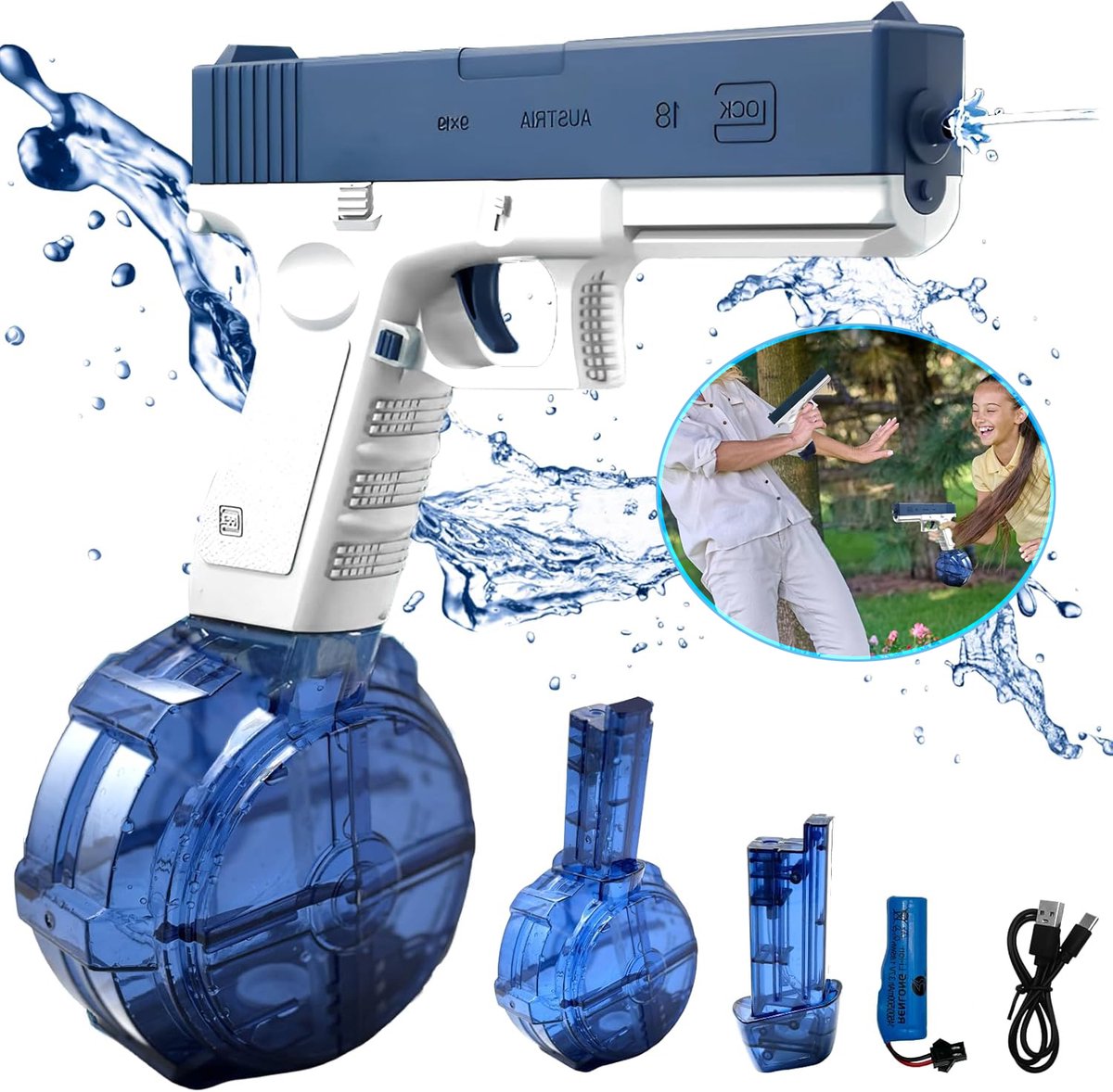 Elektrisch Waterpistool - Automatisch Waterpistool - Waterpistolen Voor Kinderen En Volwassenen - Waterblasterpistool