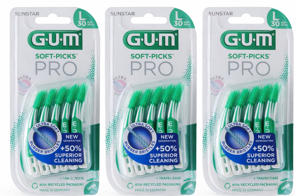 Bol.com GUM Soft-Picks PRO Large - 3 x 30 stuks - Voordeelverpakking aanbieding