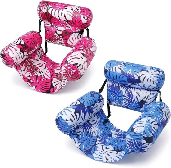 2stuks - Inflatable Pool Float Chair - Drijfstoel-Opvouwbare -Beach Float - Opblaasbare ligstoel - Zwemband Geschikt Voor volwassenen - drijvende stoelen - Opblaasbare zwembadhangmat