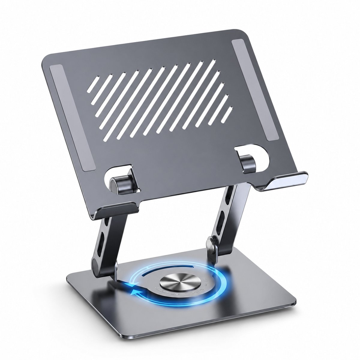 Telefoon-Tablet-Laptop standaard Verstelbaar en Opvouwbaar-360* Draaibaar-Ergonomisch-Donkergrijs