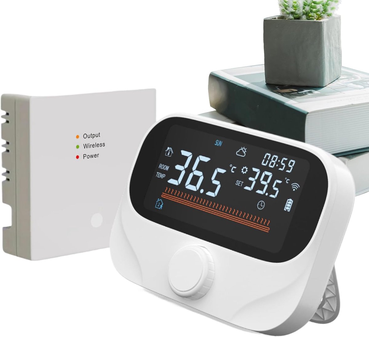 Slimme Thermostaat - App Thermostaat Kamer - Temperatuur Regelen - Spraak en App Bediening - 11.8x8.6cm - Wit