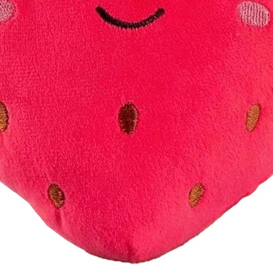 Aardbei Pluche Dier - Knuffelpop Muziek - Sensorisch Leren - Interactieve Melodieën - 23 x 21 x 11 cm - Rood — afbeelding 5