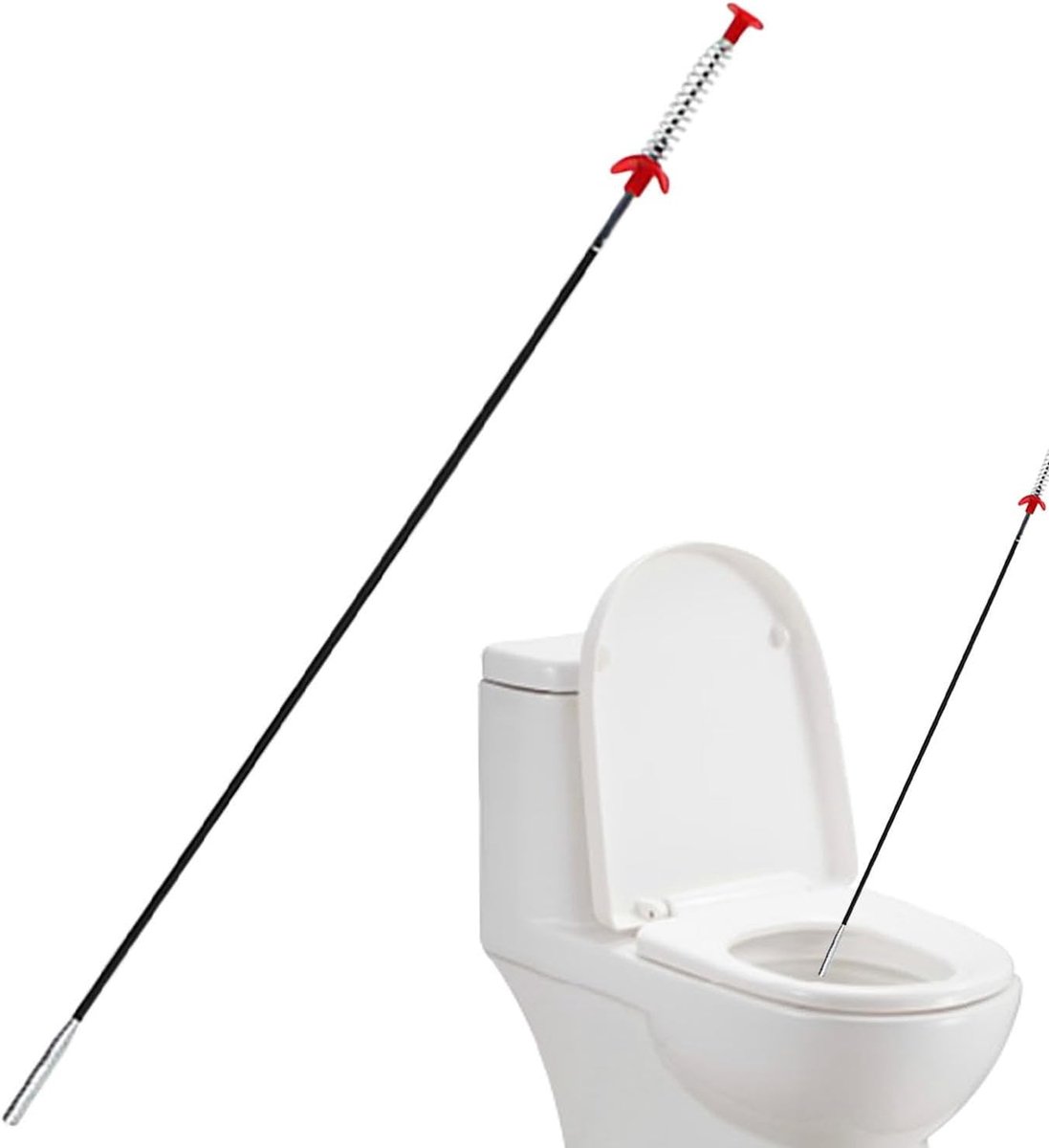 Afvoerverstopper - Grijpstaaf Reiniger - Verstoppingen Verwijderen - Vier Flexibele Klauwen - 60-160 cm - Zilver